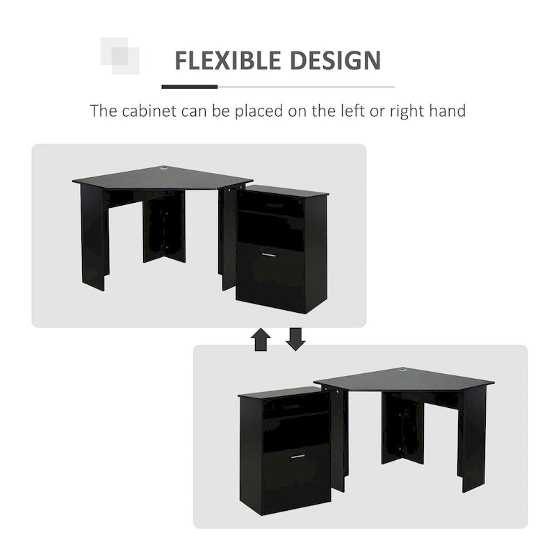 Bureau informatique avec meuble pour imprimante