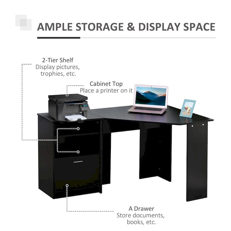 Bureau informatique avec meuble pour imprimante