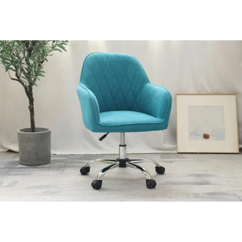 Bureau et chaises de bureau à domicile, recouverts de tissu, avec roulettes