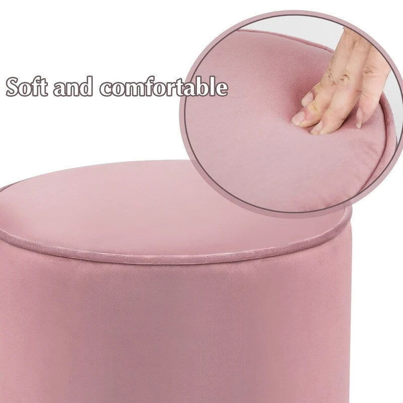 Tabouret de coiffeuse rond en velours