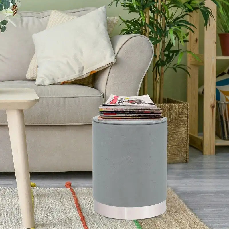 Tabouret de coiffeuse rond en velours