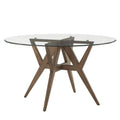 Table de salle à manger moderne ronde avec piètement en noyer, style médiéval