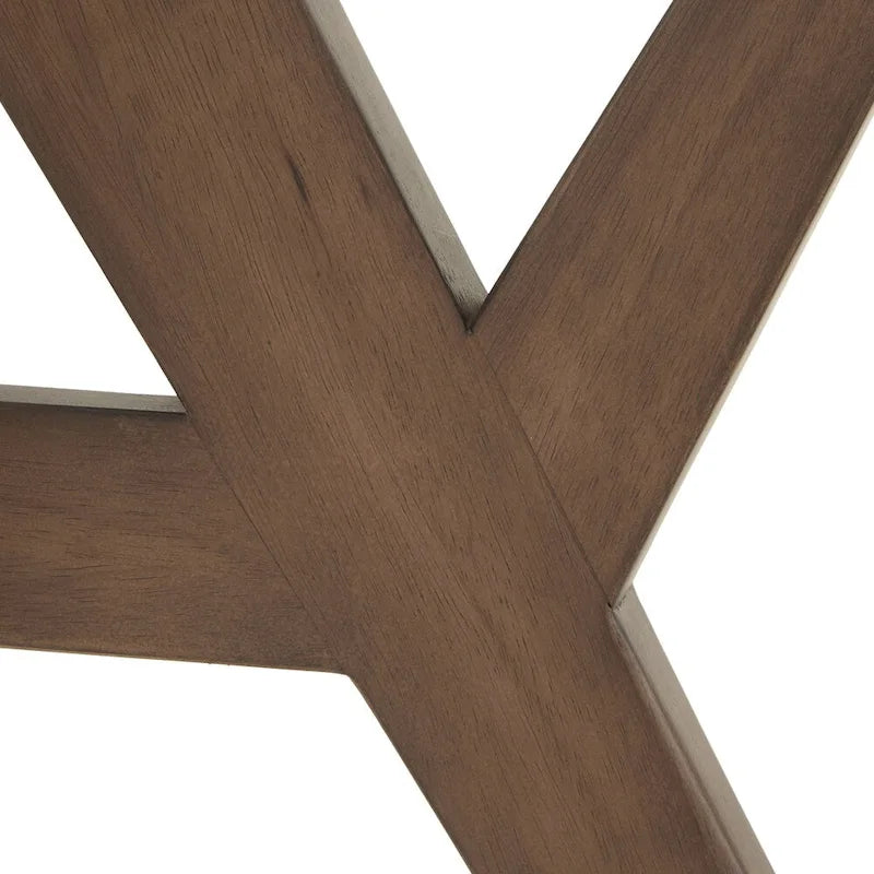Table de salle à manger moderne ronde avec piètement en noyer, style médiéval