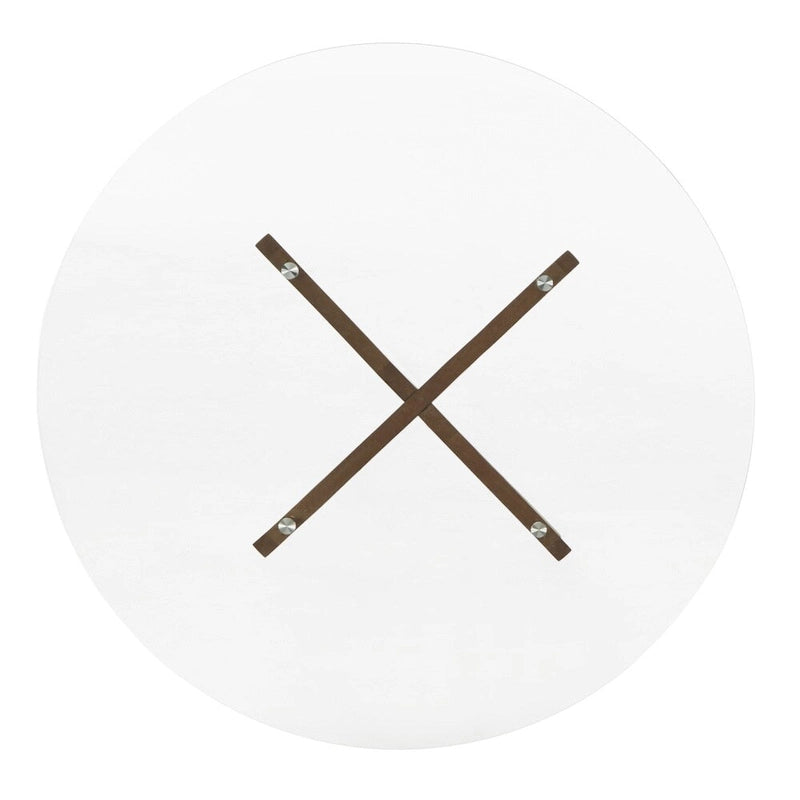 Table de salle à manger moderne ronde avec piètement en noyer, style médiéval