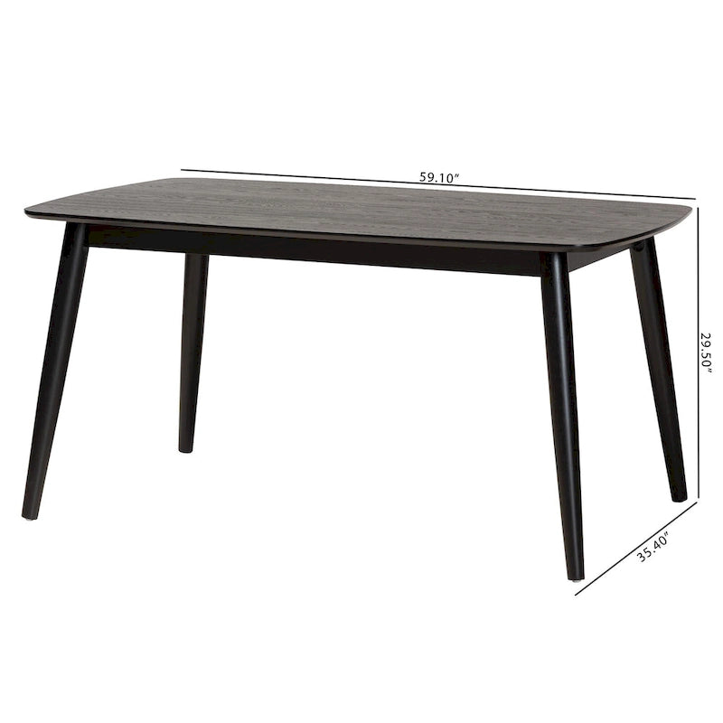 Table de salle à manger en bois fini Mid-Century Modern