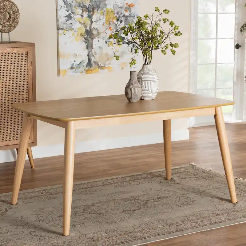 Table de salle à manger en bois fini Mid-Century Modern