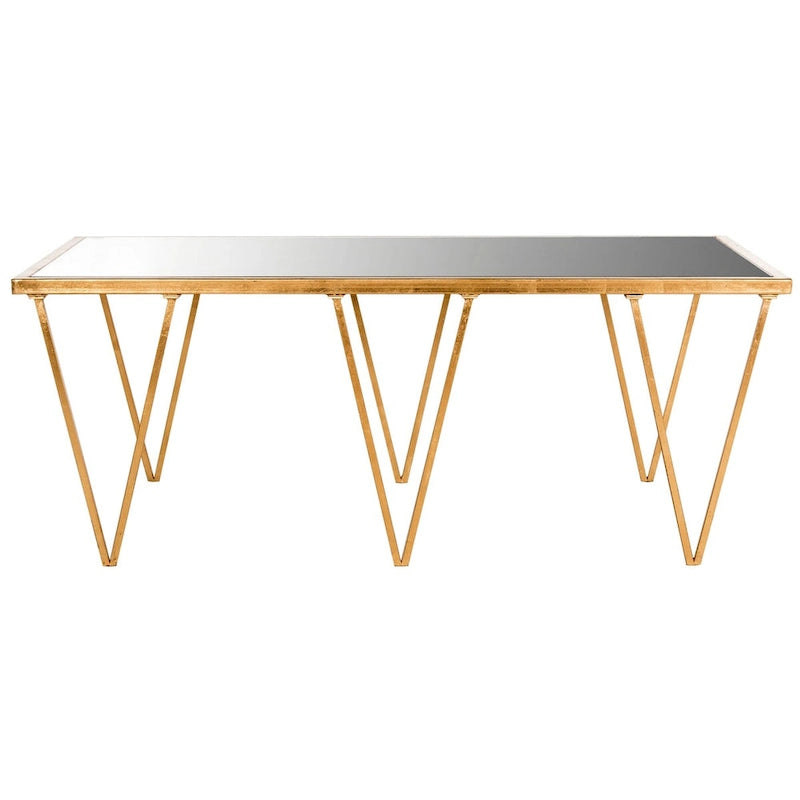 Table basse vintage à feuilles d'or