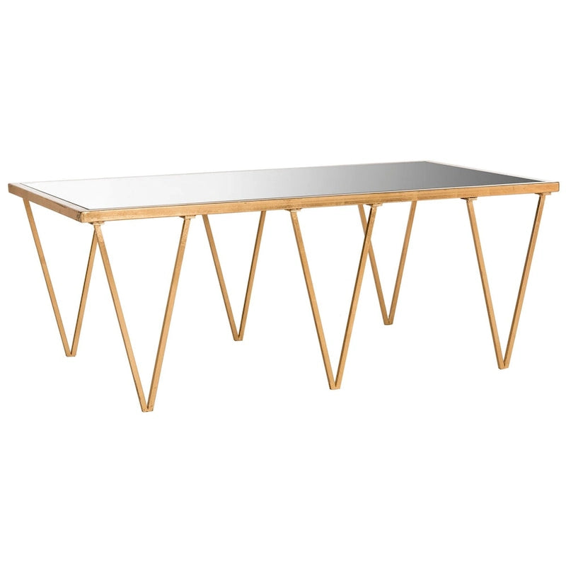 Table basse vintage à feuilles d'or