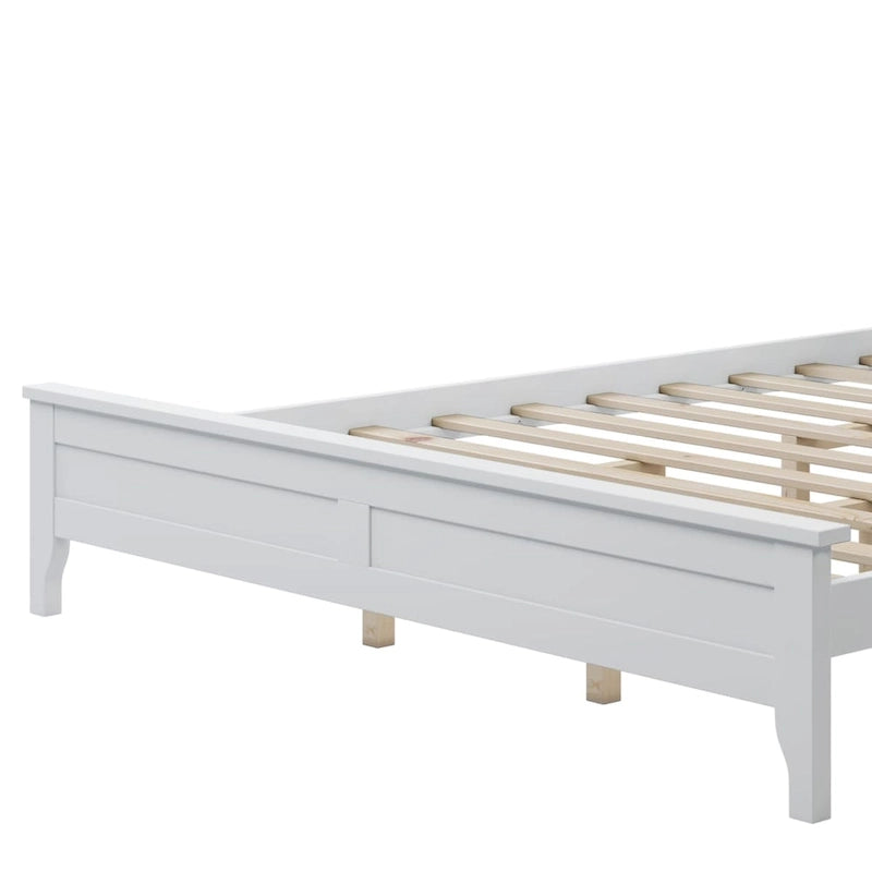 Lit plateforme queen en bois massif moderne