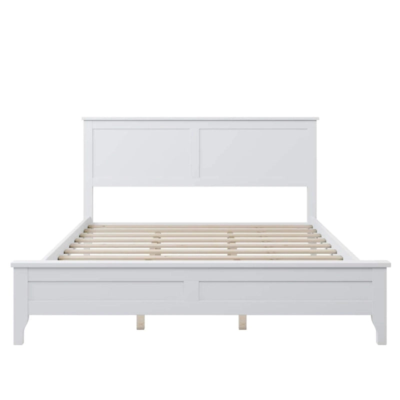 Lit plateforme queen en bois massif moderne