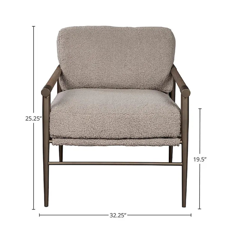 Fauteuil d'appoint rembourré, Gris délavé