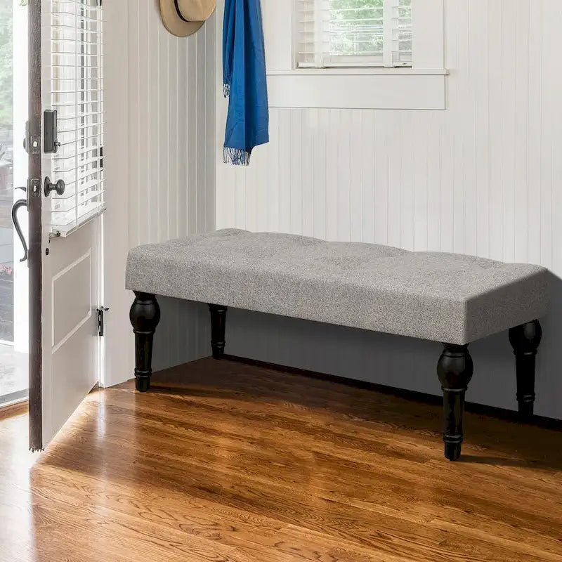 Tabouret de chevet rembourré de style français avec pieds en colonne romaine épaissie de 4 pouces