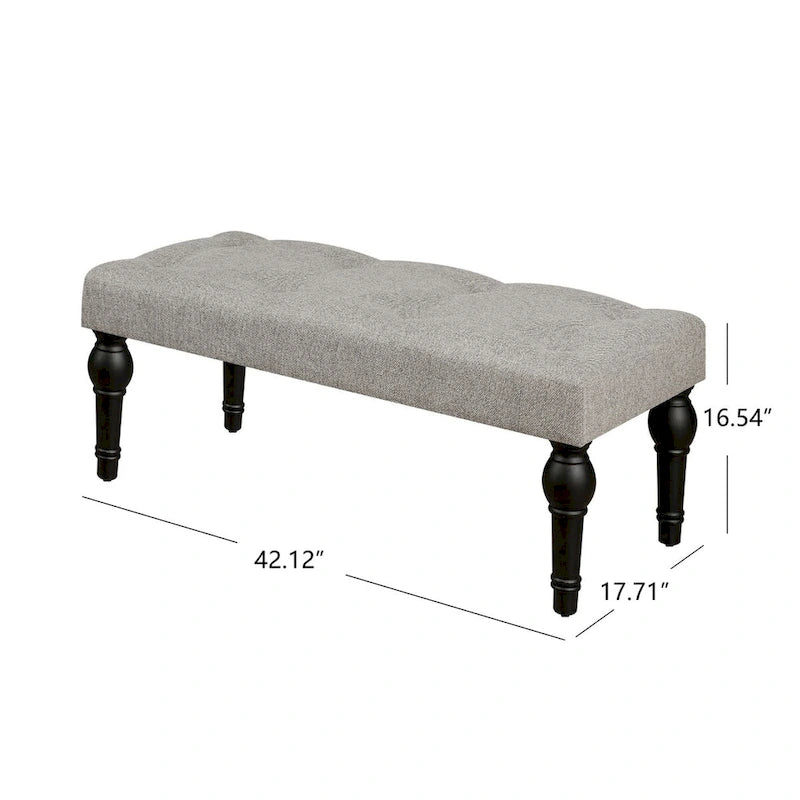 Tabouret de chevet rembourré de style français avec pieds en colonne romaine épaissie de 4 pouces
