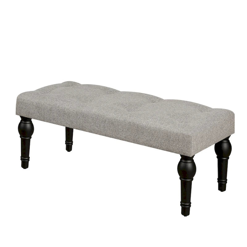 Tabouret de chevet rembourré de style français avec pieds en colonne romaine épaissie de 4 pouces
