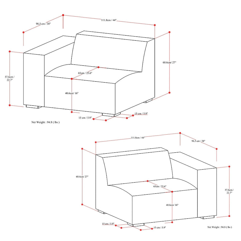 Canapé double modulaire