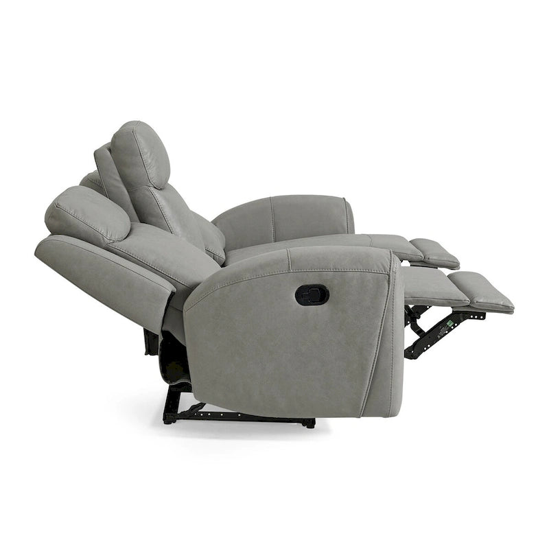 Canapé inclinable manuel de style transitoire, gris