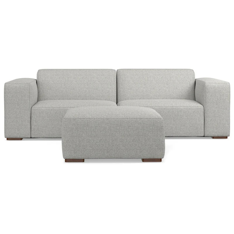 Canapé deux places modulable et pouf