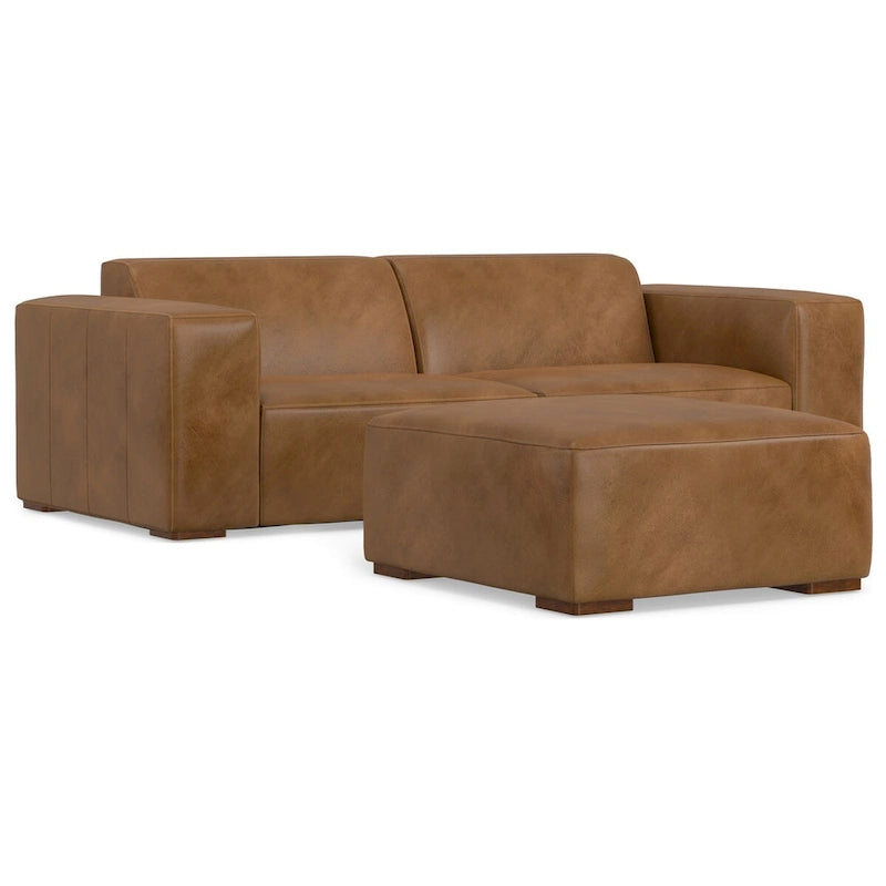 Canapé deux places modulable et pouf