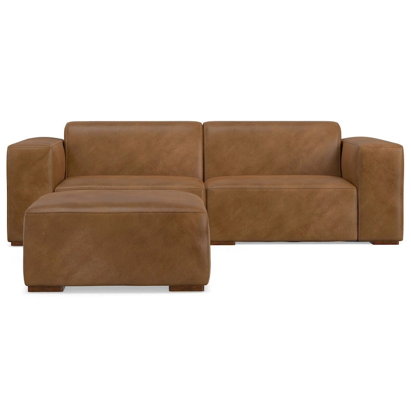 Canapé deux places modulable et pouf