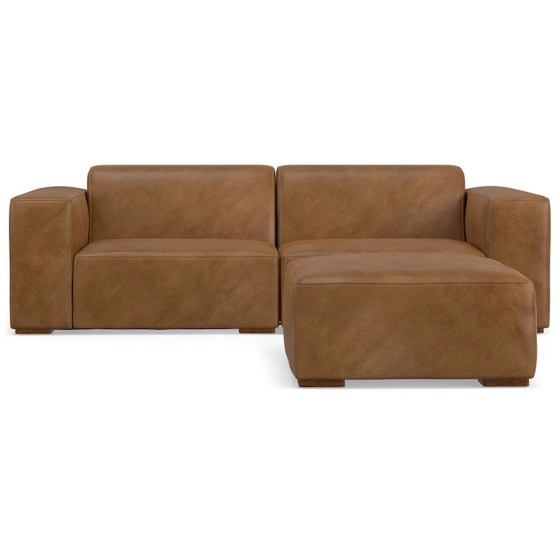 Canapé deux places modulable et pouf