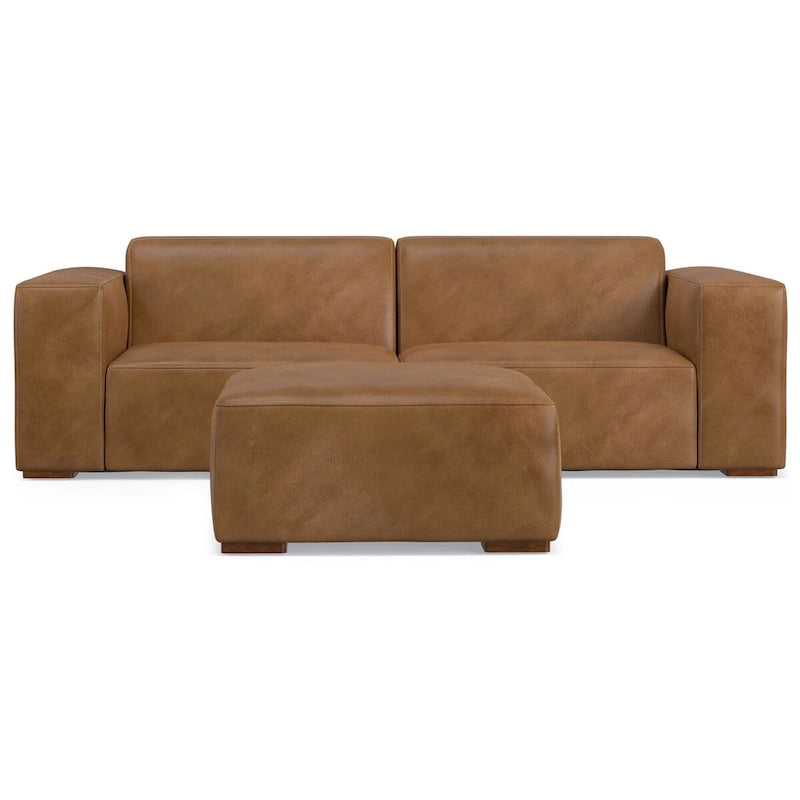 Canapé deux places modulable et pouf