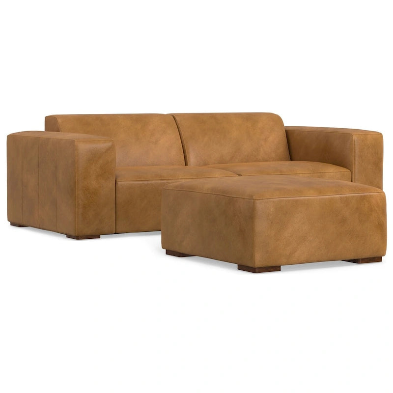 Canapé deux places modulable et pouf