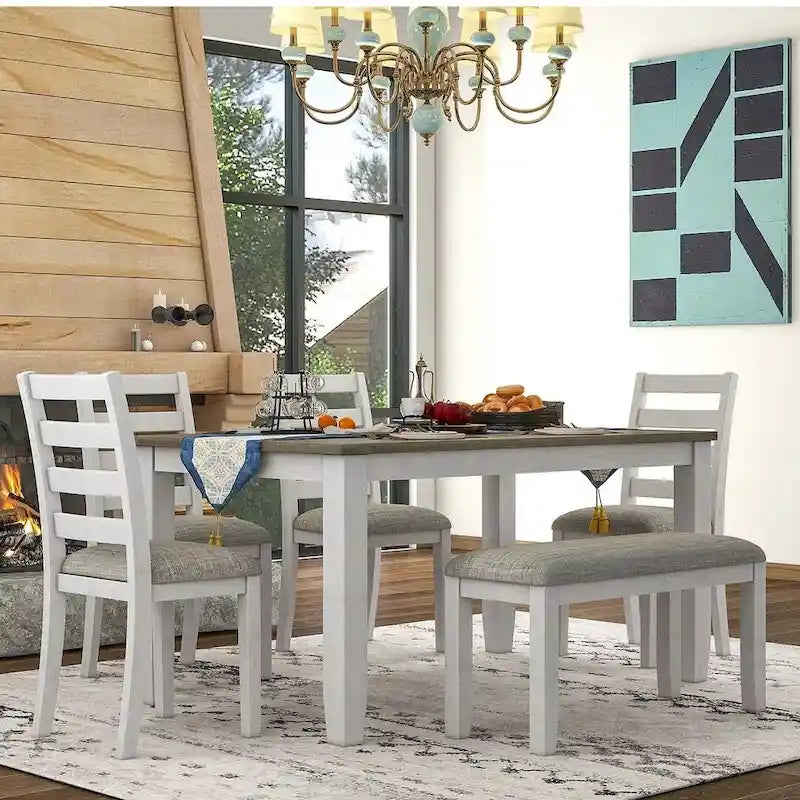 Table à manger rectangulaire de style rustique de 60 pouces