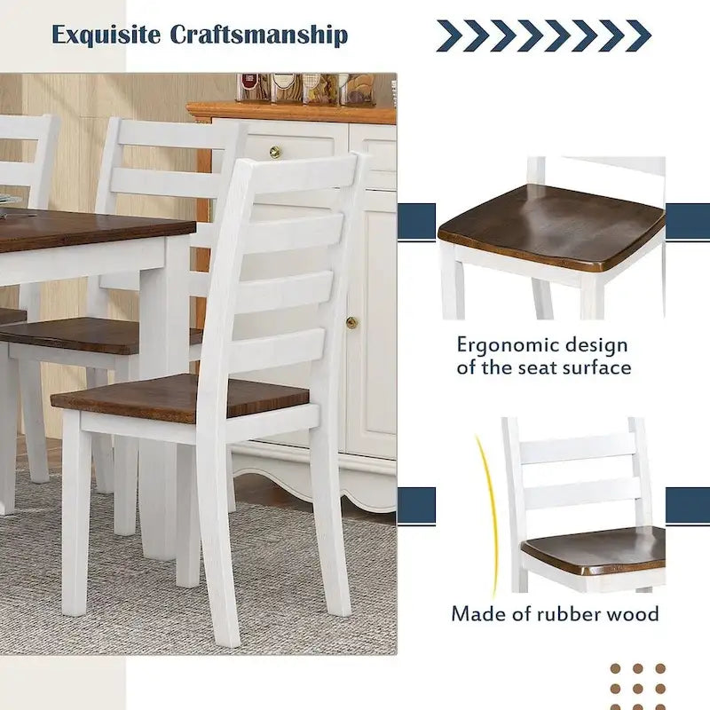 Table à manger rectangulaire de style rustique de 60 pouces