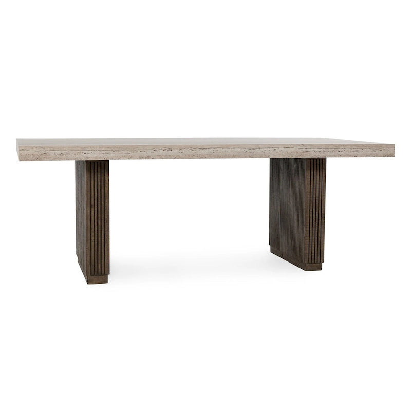 Table de salle à manger stratifiée en travertin marron