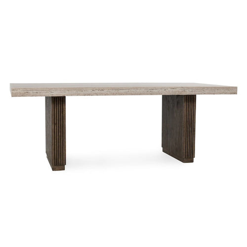 Table de salle à manger stratifiée en travertin marron
