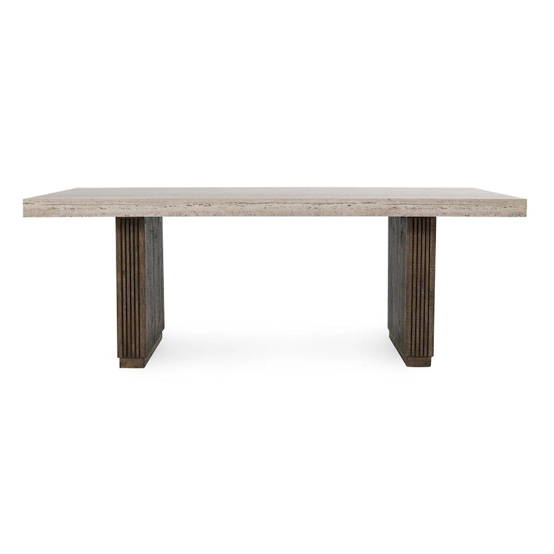 Table de salle à manger stratifiée en travertin marron