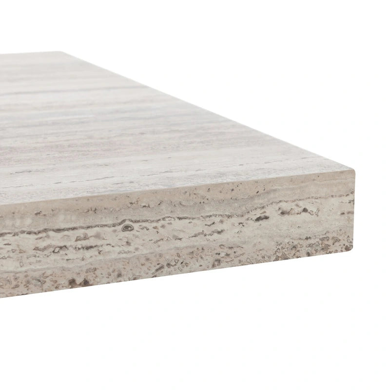 Table de salle à manger stratifiée en travertin marron