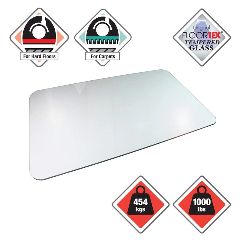 Tapis de chaise en verre robuste – Convient aux sols durs et aux moquettes