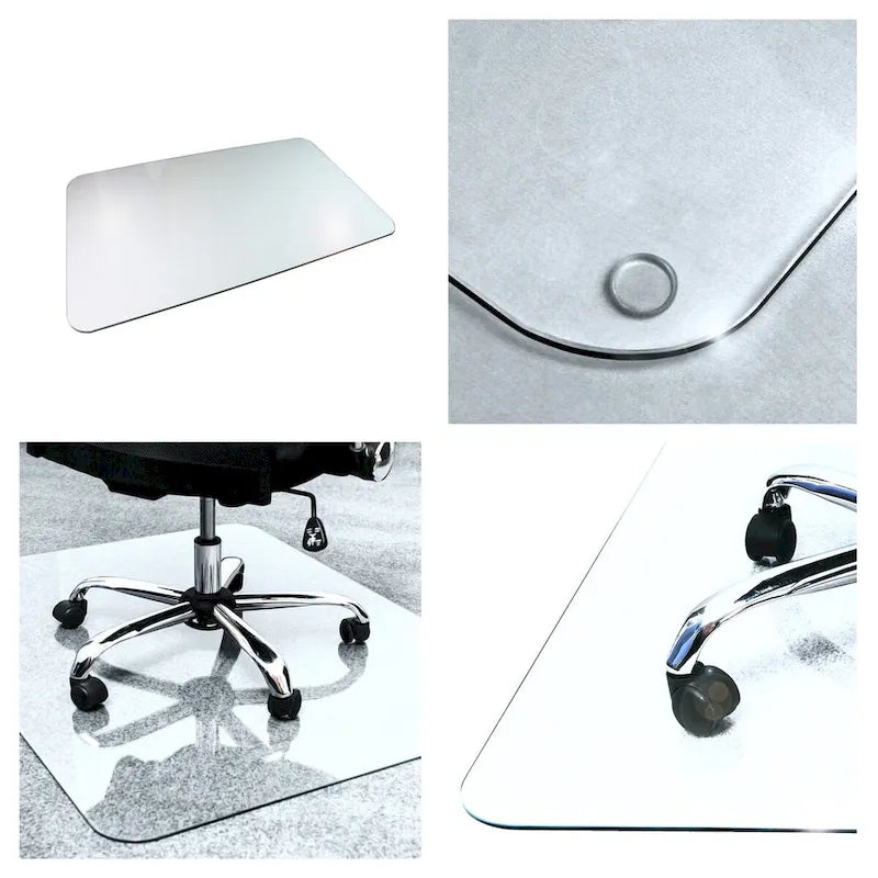 Tapis de chaise en verre robuste – Convient aux sols durs et aux moquettes