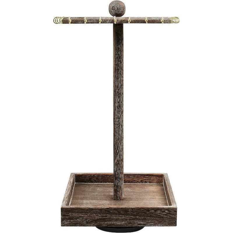 Organisateur à bijoux rotatif en bois