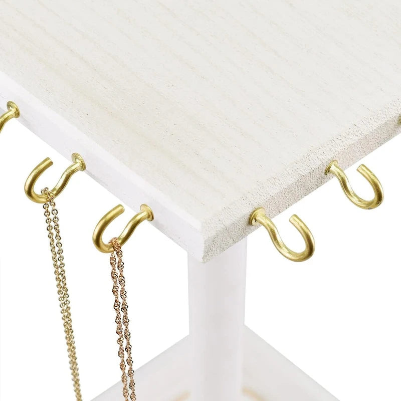 Organisateur à bijoux rotatif en bois