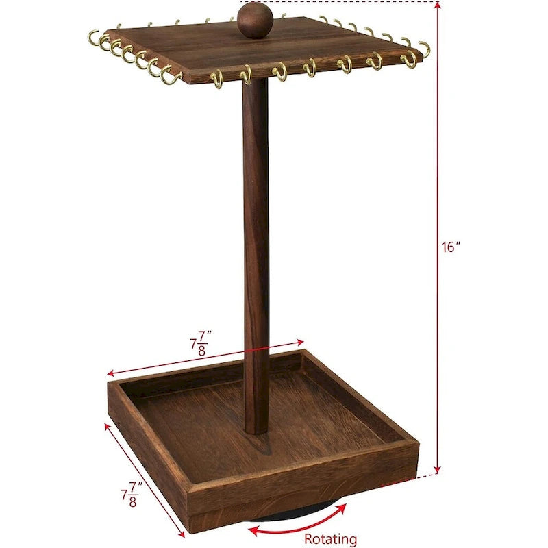 Organisateur à bijoux rotatif en bois