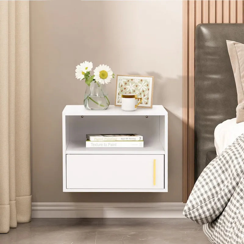 Lot de 2 chevets muraux en bois