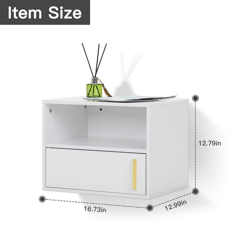 Lot de 2 chevets muraux en bois