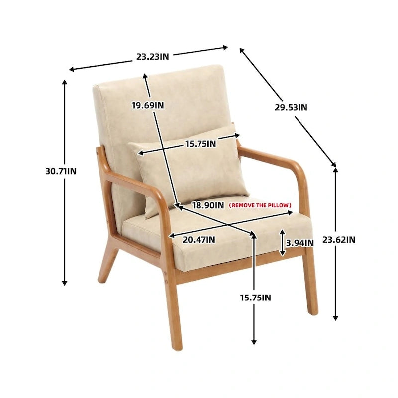 Fauteuil d'appoint moderne en cuir synthétique avec un oreiller