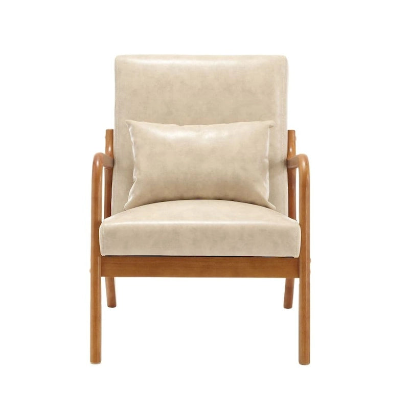 Fauteuil d'appoint moderne en cuir synthétique avec un oreiller