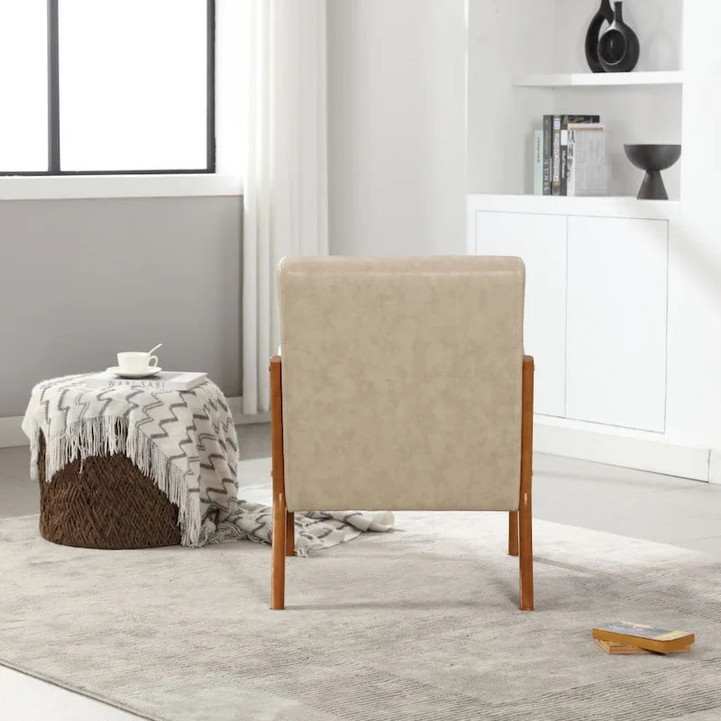 Fauteuil d'appoint moderne en cuir synthétique avec un oreiller