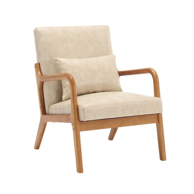 Fauteuil d'appoint moderne en cuir synthétique avec un oreiller