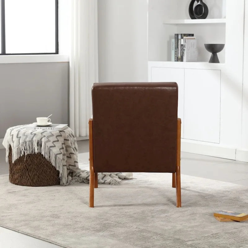 Fauteuil d'appoint moderne en cuir synthétique avec un oreiller