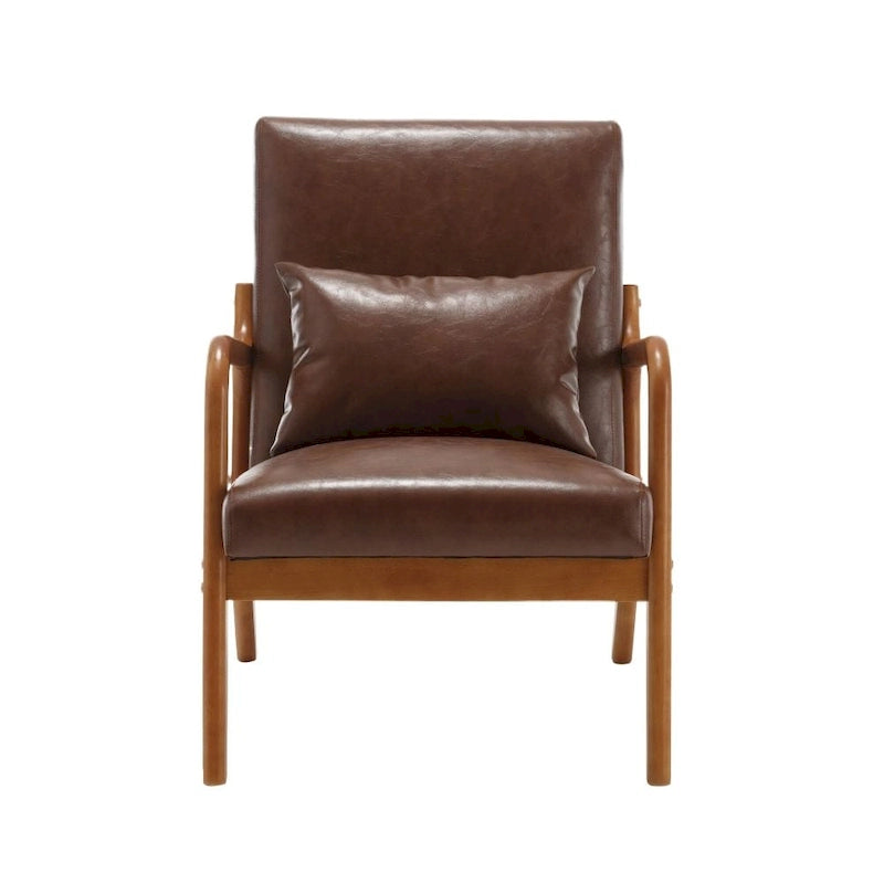Fauteuil d'appoint moderne en cuir synthétique avec un oreiller