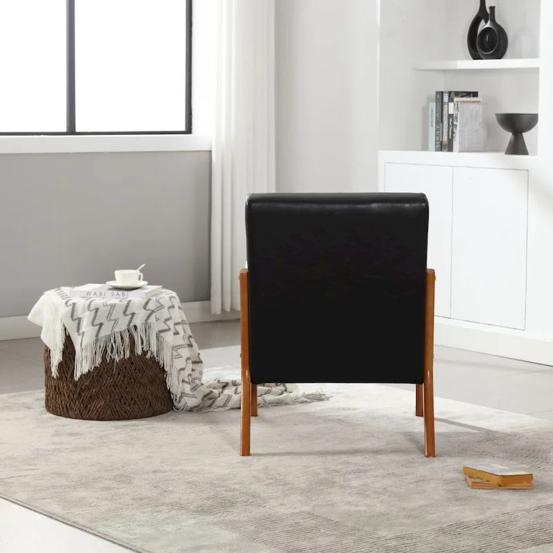 Fauteuil d'appoint moderne en cuir synthétique avec un oreiller