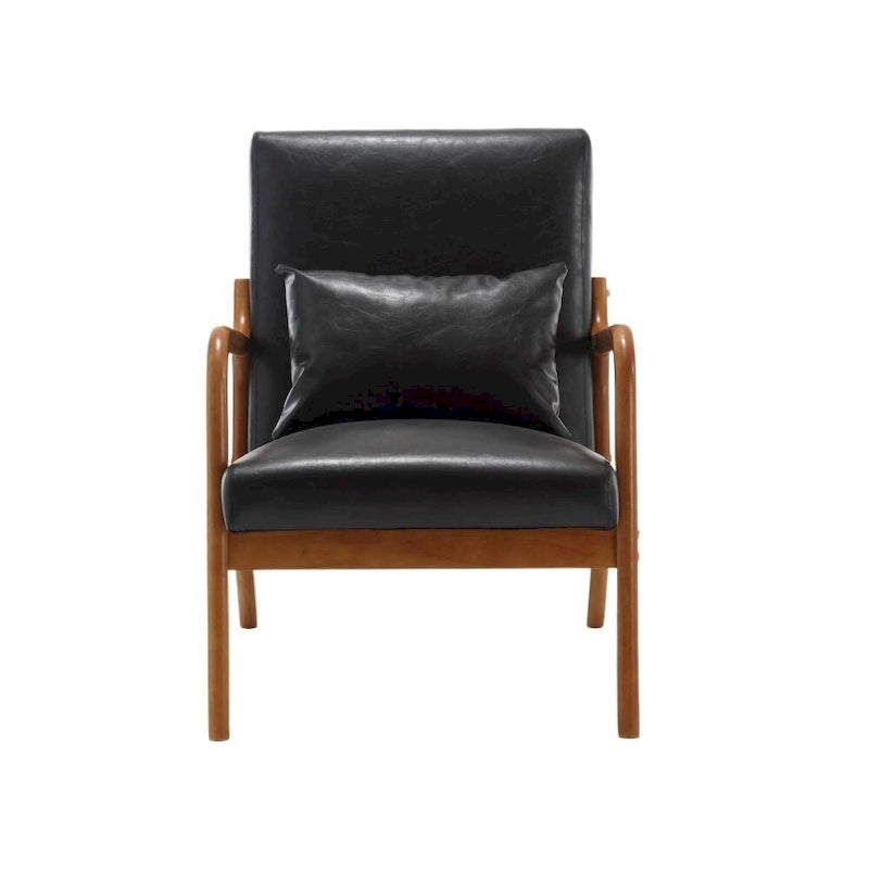 Fauteuil d'appoint moderne en cuir synthétique avec un oreiller