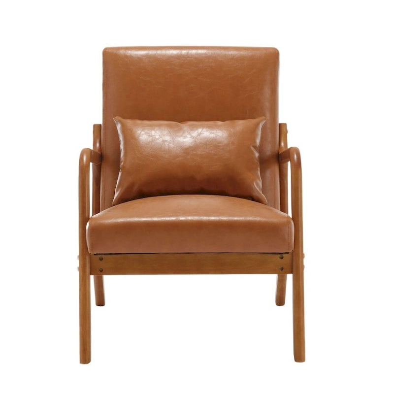 Fauteuil d'appoint moderne en cuir synthétique avec un oreiller