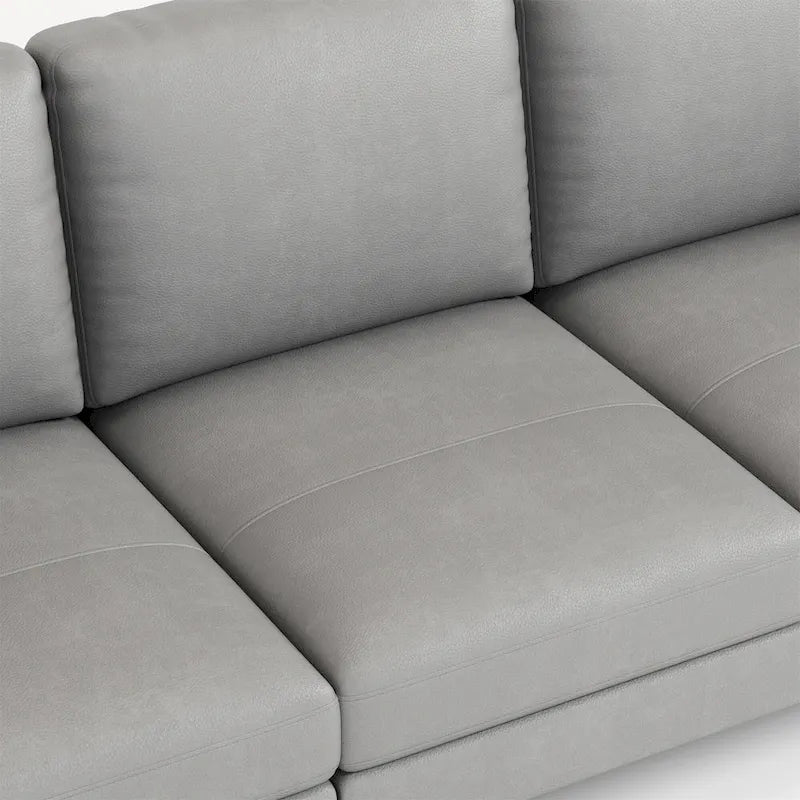 Canapé d'angle moderne en similicuir avec port USB