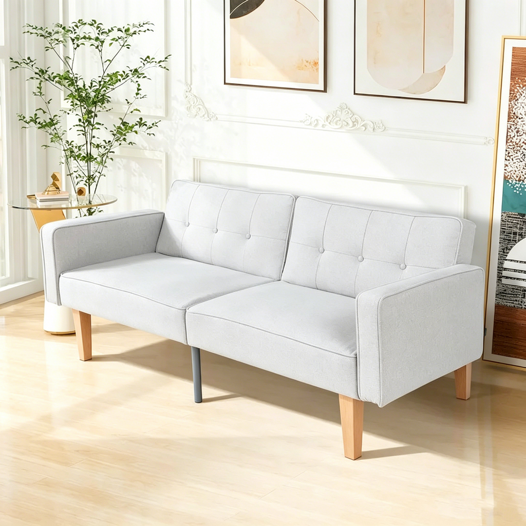 Canapé futon lit de mousse à mémoire de forme convertible pliable pour deux personnes